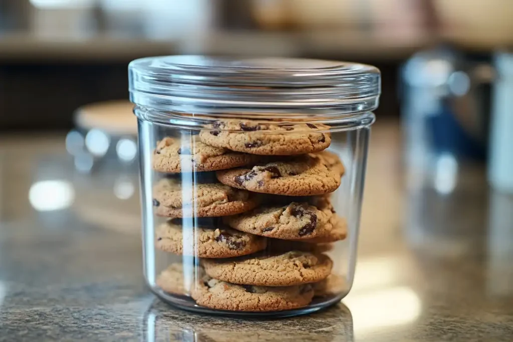 A batch of cookies stored in an airtight container