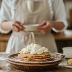 Overhead shot of frozen pancakes and pancake batter in containers. Is it better to freeze pancakes or batter?