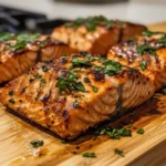 Fresh fish marinating, showing what do you soak salmon in before cooking?