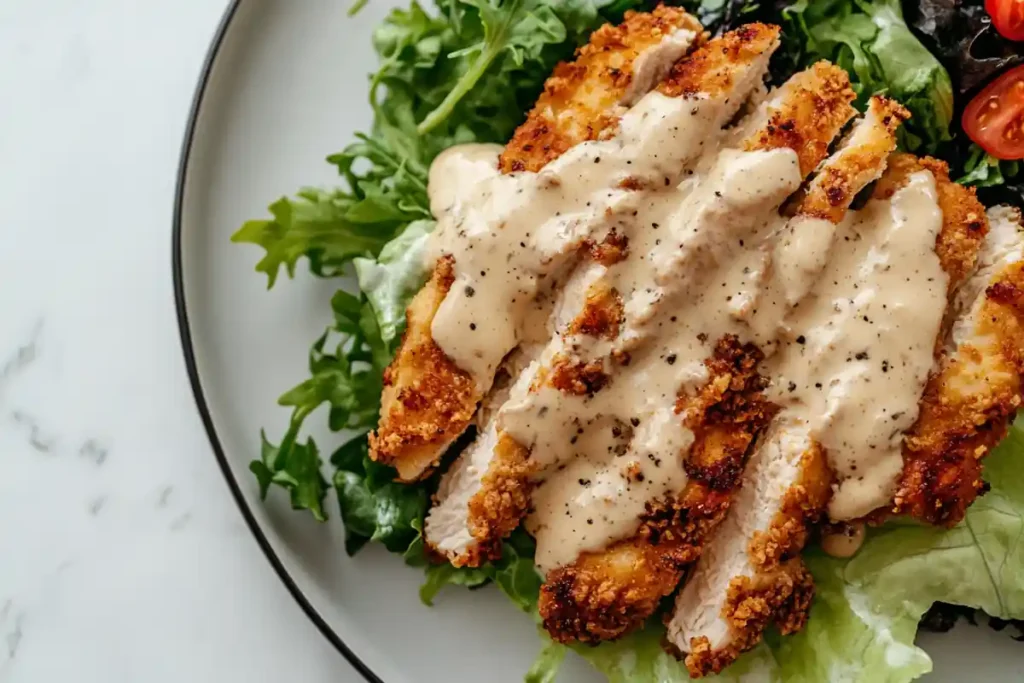 Plate of Chicken and Dressing