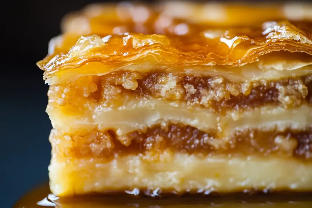 Crispy baklava close-up