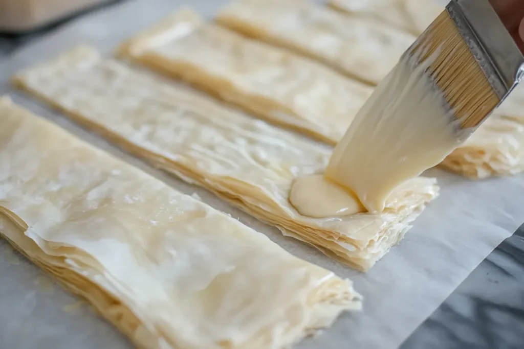 Phyllo dough layers for baklava