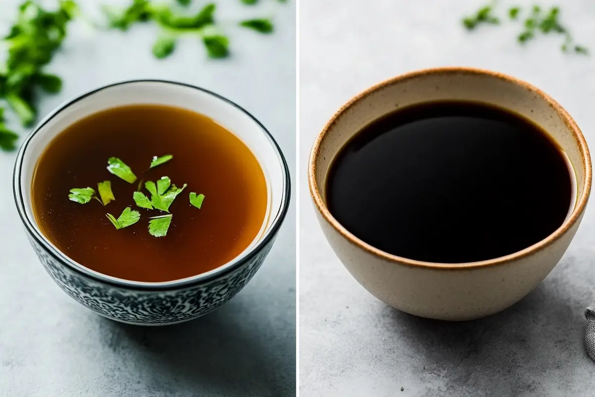 Soy sauce and beef broth