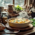 Cheesy casserole dish made with Campbell soup recipes