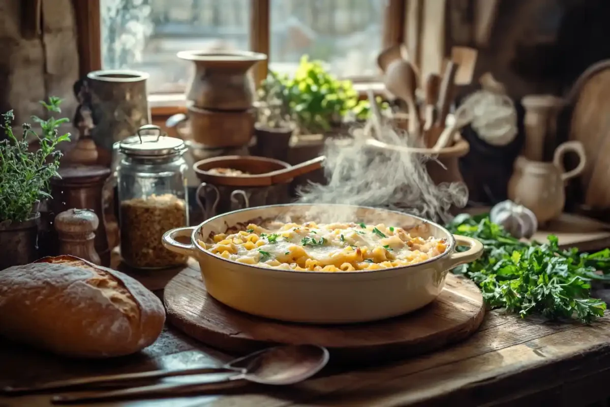 Cheesy casserole dish made with Campbell soup recipes