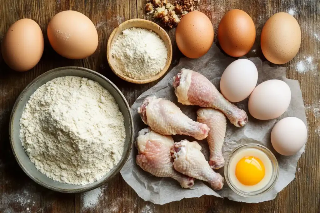 Variety of breadcrumbs and seasonings for wings
