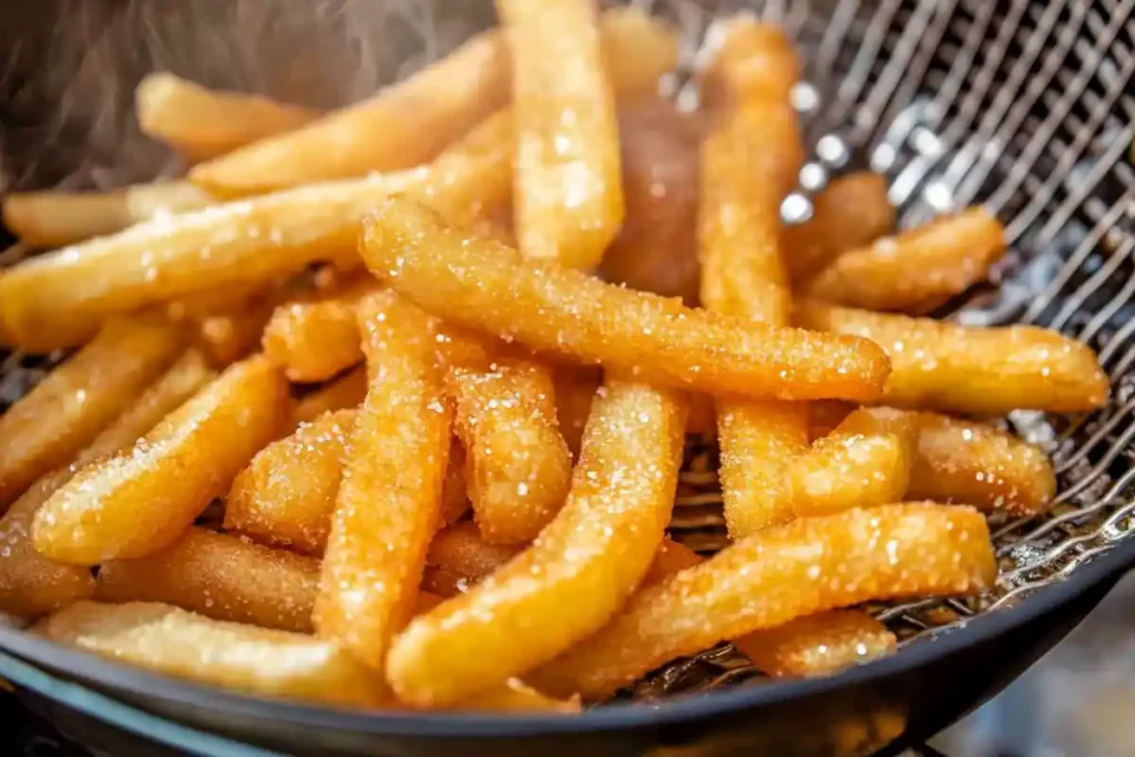 Cornstarch in a bowl to fry the wings
