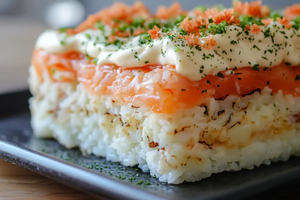 Close-Up on Sushi Bake Ingredients